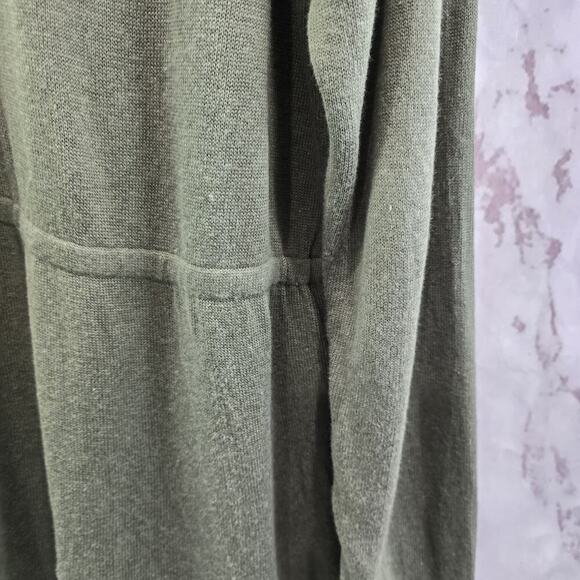 J Jill Sweater Womens XL Green Linen Blend Cardigan Army Olive Button Summer - Picture 8 of 12